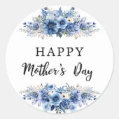 Waterverf Bloemen Moederdag Brunch Party Ronde Sticker (Voorkant)