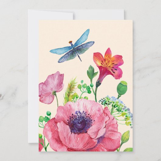 Waterverf Bloemen Moederdag Brunch Uitnodigen Kaart (Achterkant)