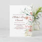 Waterverf Bloemen Moederdag Brunch Uitnodiging (Staand voorkant)