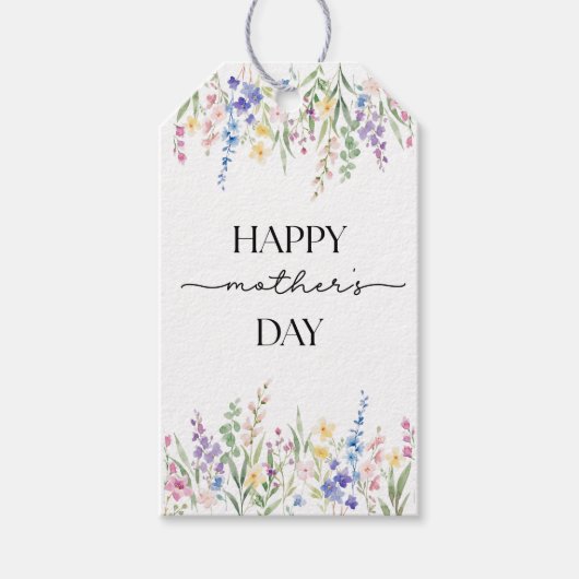 Waterverf Bloemen Moederdag  Cadeaulabel (Voorkant)