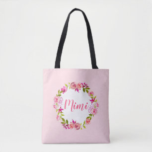 Waterverf Bloemen Moederdag Foto Gift voor Mimi Tote Bag