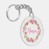 Waterverf Bloemen Moederdag Foto Gift voor Nana Sleutelhanger (Voorkant Links)
