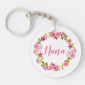 Waterverf Bloemen Moederdag Foto Gift voor Nana Sleutelhanger (Voorkant)