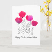 Waterverf Bloemen Moederdag Kaart (Gele Bloem)