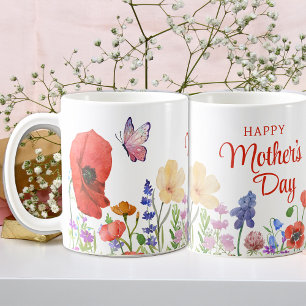 Waterverf bloemen Moederdag koffie mok