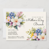 Waterverf bloemen moeders dag brunch uitnodiging (Voorkant)