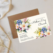 Waterverf bloemen moeders dag brunch uitnodiging