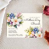 Waterverf bloemen moeders dag brunch uitnodiging