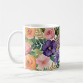 Waterverf bloemen Mok met gouden accenten (Links)