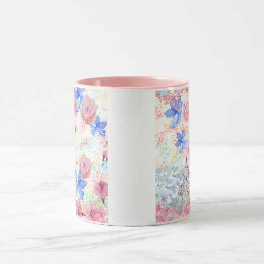 Waterverf Bloemen Mok – Romantisch & Girly (Midden)