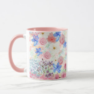 Waterverf Bloemen Mok – Romantisch & Girly