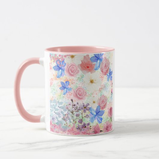 Waterverf Bloemen Mok – Romantisch & Girly (Links)