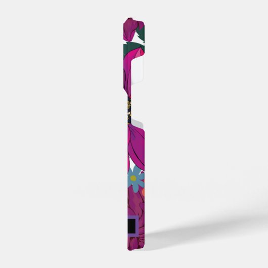 Waterverf Bloemen monogram aangepaste telefoon Cas iPhone Hoesje (Linkerkant)