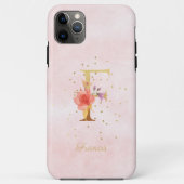 Waterverf Bloemen Monogram Naam Initiaal F Letter Case-Mate iPhone Case (Achterkant)