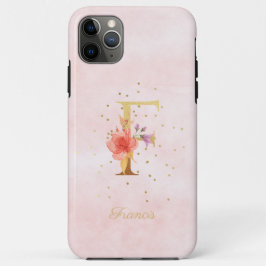 Waterverf Bloemen Monogram Naam Initiaal F Letter Case-Mate iPhone Case