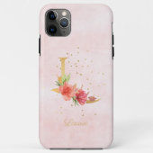 Waterverf Bloemen Monogram Naam Initiaal L Letter Case-Mate iPhone Case (Achterkant)