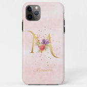 Waterverf Bloemen Monogram Naam Initiaal M Letter Case-Mate iPhone Case (Achterkant)