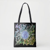 Waterverf bloemen monogram tote bag (Voorkant)