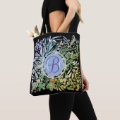 Waterverf bloemen monogram tote bag (Dichtbij)