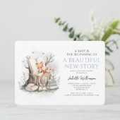 Waterverf Bloemen Mooie Nieuwe Verhaal Baby shower Kaart (Staand voorkant)