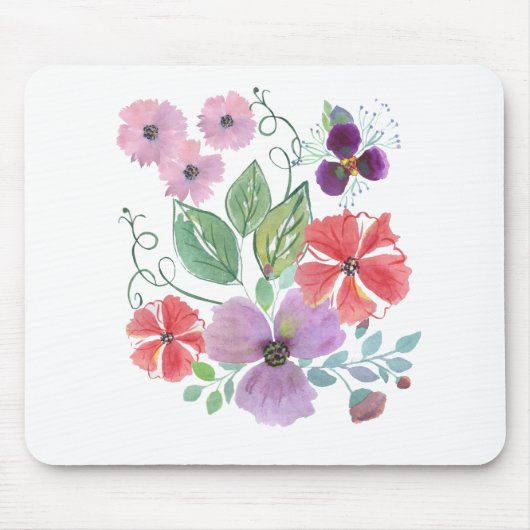 Waterverf bloemen . muismat (Voorkant)