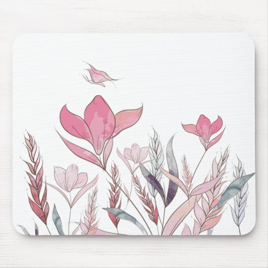 Waterverf bloemen muismat (Voorkant)