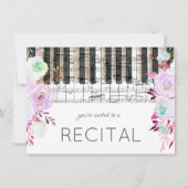 waterverf bloemen muziek recital kaart (Voorkant)