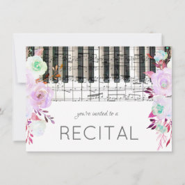 waterverf bloemen muziek recital kaart