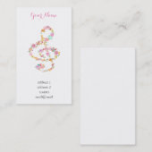 waterverf bloemen muziek visitekaartje (Voorkant / Achterkant)