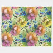 Waterverf Bloemen naadloos patroon 1 Fleece Deken (Voorkant (Horizontaal))