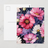 Waterverf Bloemen Naadloos Patroon Briefkaart (Voorkant / Achterkant)