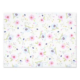 Waterverf Bloemen Naadloos Patroon Foto Afdruk