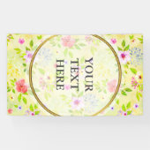 Waterverf bloemen naadloos patroon I + uw ideeën Spandoek (Horizontaal)