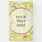 Waterverf bloemen naadloos patroon I + uw ideeën Spandoek (Verticaal)