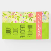 Waterverf bloemen naadloos patroon I + uw ideeën Spandoek (Horizontaal)