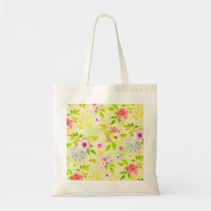 Waterverf bloemen naadloos patroon I + uw ideeën Tote Bag