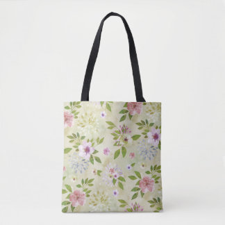 Waterverf bloemen naadloos patroon II + uw idee Tote Bag