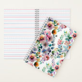 Waterverf Bloemen Naadloos Patroon Notitieboek (Binnen)