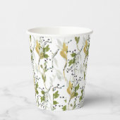 Waterverf Bloemen Naadloos Patroon Papieren Bekers (Links)