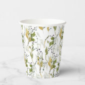 Waterverf Bloemen Naadloos Patroon Papieren Bekers (Rechts)