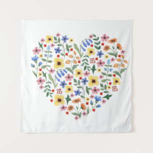 Waterverf bloemen naadloos patroon wandkleed