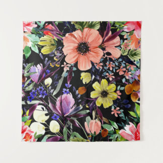 Waterverf Bloemen Naadloos Tuinpatroon Wandkleed