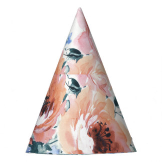 Waterverf bloemen, naadloze patroonillustratie. feesthoedjes