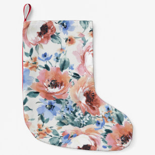 Waterverf bloemen, naadloze patroonillustratie. kleine kerstsok