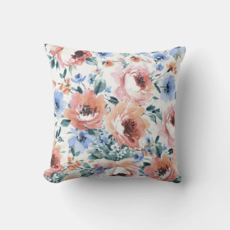 Waterverf bloemen, naadloze patroonillustratie. kussen