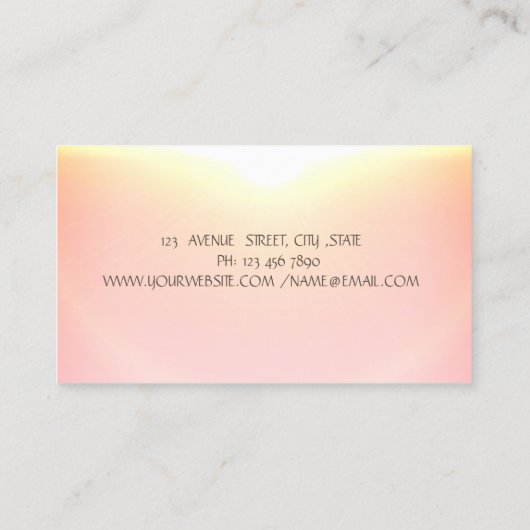 Waterverf Bloemen Naaimachine Gouden Streep Visitekaartje (Achterkant)