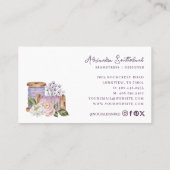  Waterverf Bloemen Naaimachine Tailor Visitekaartje (Achterkant)