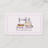  Waterverf Bloemen Naaimachine Tailor Visitekaartje (Voorkant)