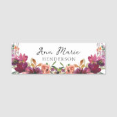 Waterverf bloemen naamplaatje (Voorkant)