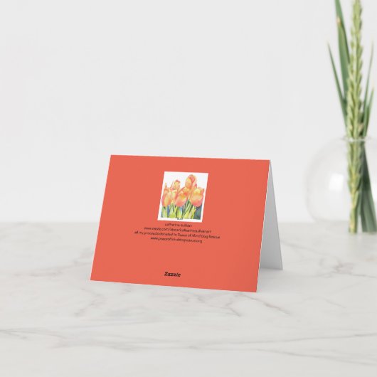 waterverf Bloemen "Neem geen kritiek" Bedankkaart (Achterkant)